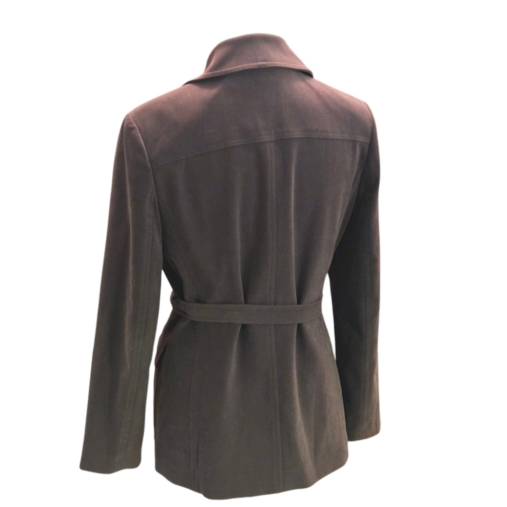 Talbots Trench Coat Jacket Overcoat Brown Belt Retro Detective‎ Stretch Women 6 - Picture 3 of 16